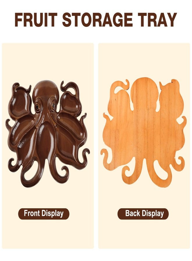 ploreatu Christmas Octopus Charcuterie Platter, Ocean Themed Cheese Bread Board, Novelty Unique Serving Tray Board for Cheese Meats Fruit,Kraken Design Wood Serving Tray, Unique Gift for Seafood Lovers (1 PCS) - Image 5