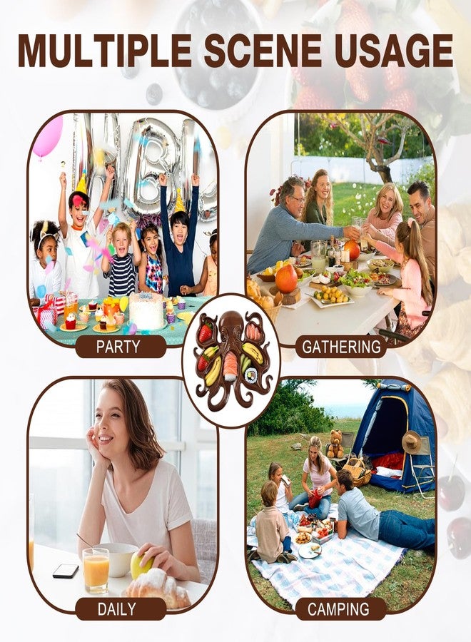 ploreatu Christmas Octopus Charcuterie Platter, Ocean Themed Cheese Bread Board, Novelty Unique Serving Tray Board for Cheese Meats Fruit,Kraken Design Wood Serving Tray, Unique Gift for Seafood Lovers (1 PCS) - Image 4