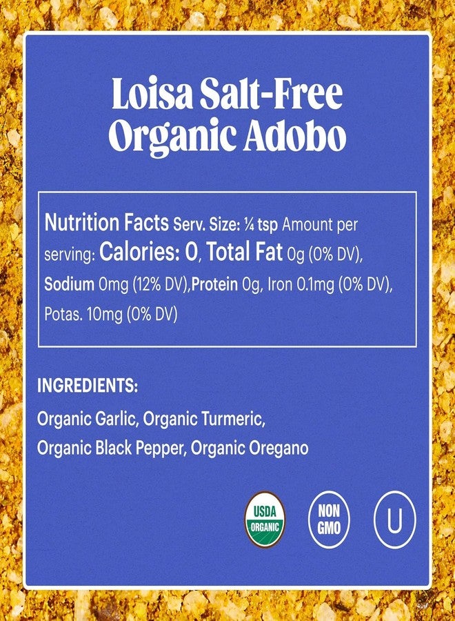Loisa SALT FREE Adobo Seasoning, USDA Organic, Non-GMO, No-MSG, No Preservatives, No Artificial Coloring, No Artificial Flavors, Bulk Bag - Image 3