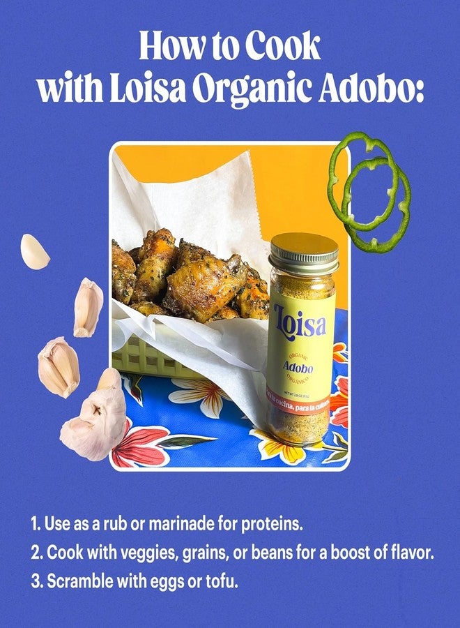 Loisa SALT FREE Adobo Seasoning, USDA Organic, Non-GMO, No-MSG, No Preservatives, No Artificial Coloring, No Artificial Flavors, Bulk Bag - Image 4