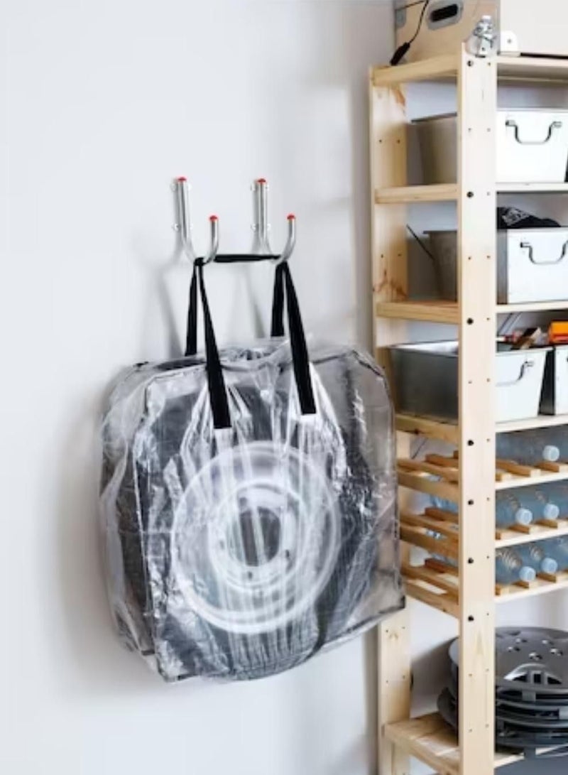 Large Storage Bag with Handles | Clothing and Linen White Tarp Black Trim pack of 3 - Image 4