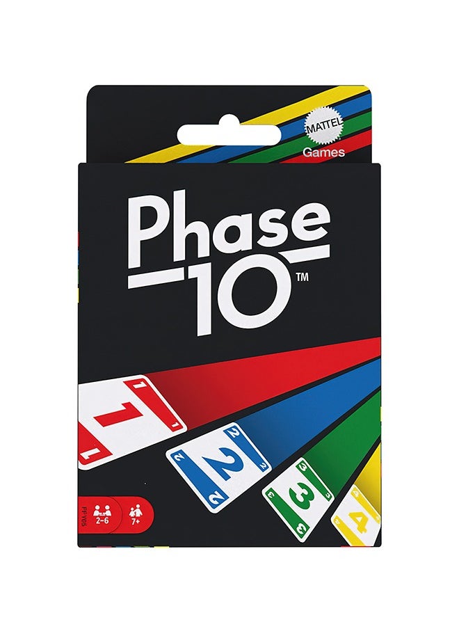 Mattel Games - Phase 10 Card Game - Rummy-Style with 10 Phases, Wild & Skip Cards, Fast-Paced Fun for 2-6 Players, Ages 8+ - Image 1