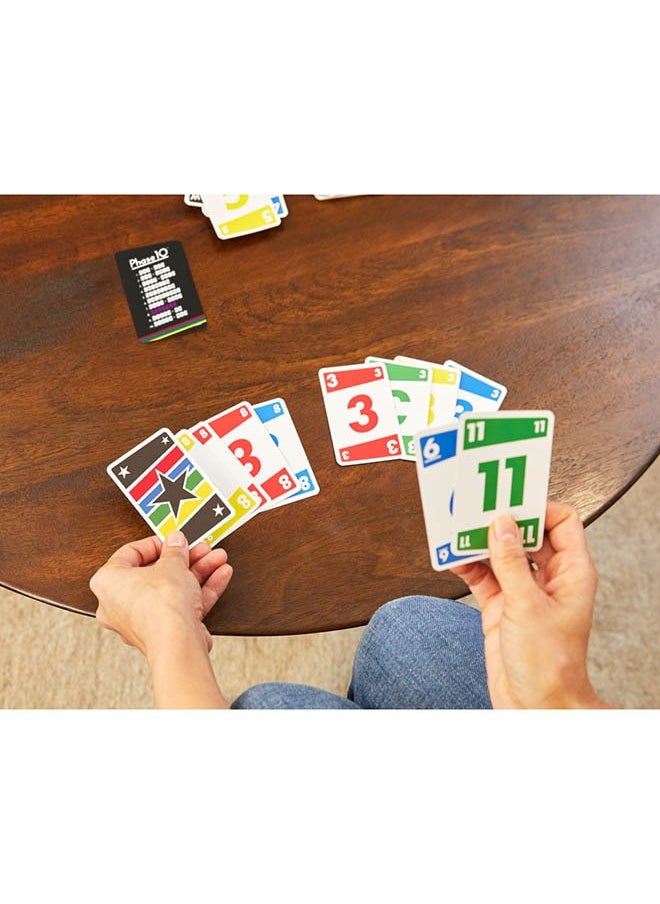 Mattel Games - Phase 10 Card Game - Rummy-Style with 10 Phases, Wild & Skip Cards, Fast-Paced Fun for 2-6 Players, Ages 8+ - Image 1