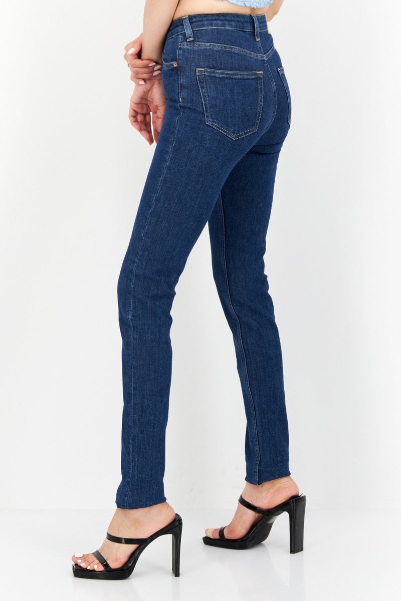 Weekday Women Skinny Fit Washed Stretchable Jeans, Blue - Image 3