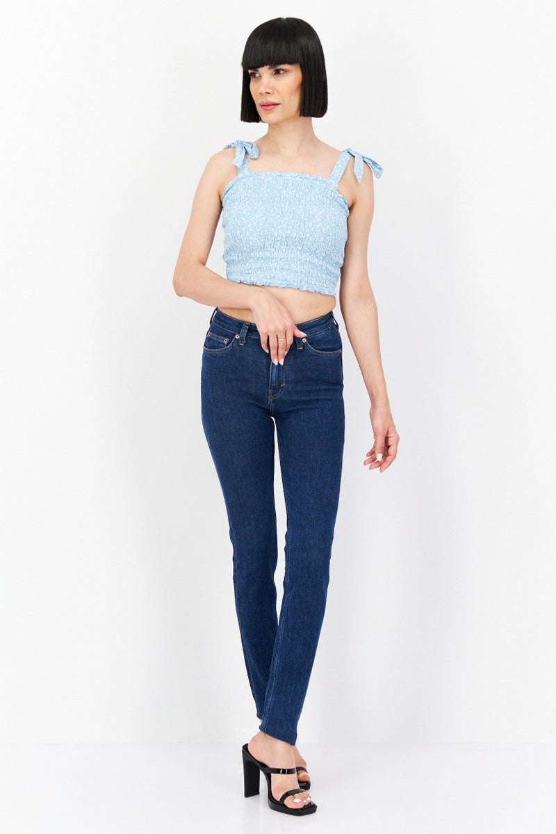 Weekday Women Skinny Fit Washed Stretchable Jeans, Blue - Image 4