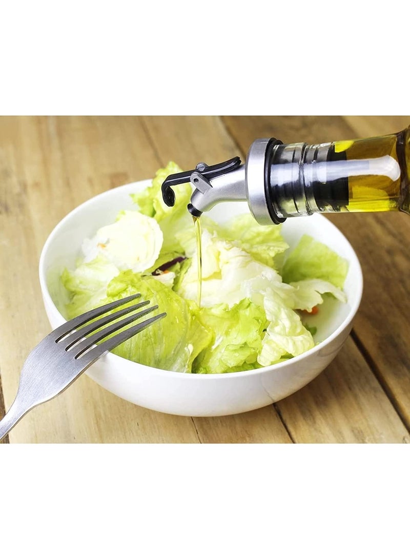 zoba 5-piece kitchen bottle set for dispensing oil and spices, consisting of two 500ml bottles for oil and vinegar and three 250ml spice jars, made of leak-proof glass. - Image 4