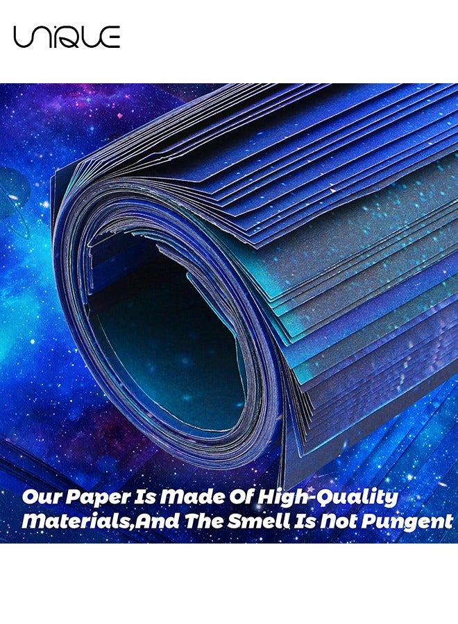 Unique Origami Paper,50 Sheets Square Planet Paper Kit Double Sided Origami Paper with Scissors Lucky Decoration Paper DIY Hand Art Crafts - Image 3