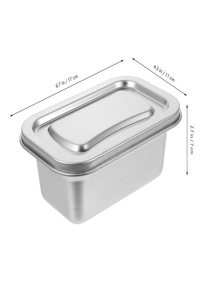 SHINEOFI Stainless Steel Ice Cream Storage Container - Multi-Purpose Freezer Safe Box with Lid Airtight Freezer Storage Container for Kitchen and Household Use - Image 2