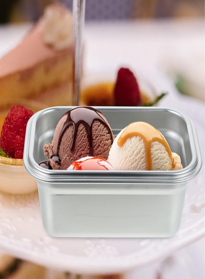SHINEOFI Stainless Steel Ice Cream Storage Container - Multi-Purpose Freezer Safe Box with Lid Airtight Freezer Storage Container for Kitchen and Household Use - Image 5