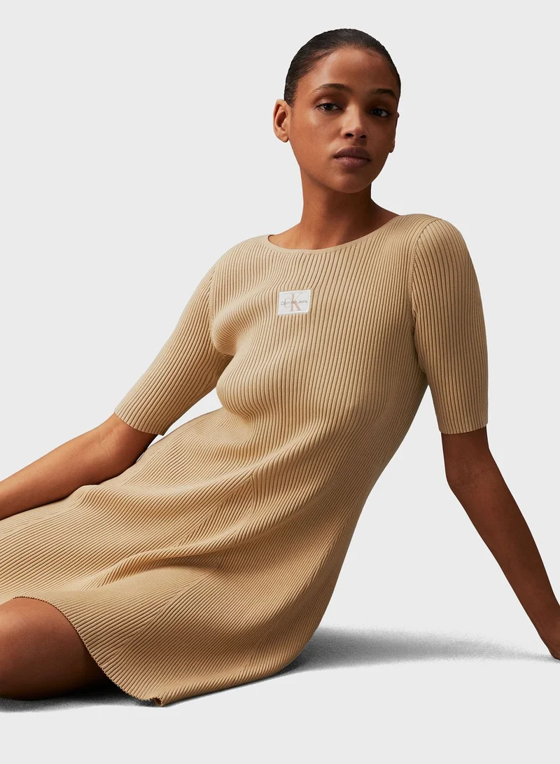 Calvin Klein Jeans Ribbed A-Line Dress