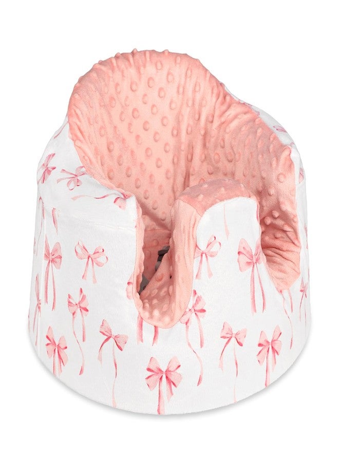 DAYEEBALL Seat Cover Compatible with Bumbo Seat, Soft and Breathable Baby Floor Seat Cover for Baby Boy & Girl (Cover Only), Pink Bow - Image 1