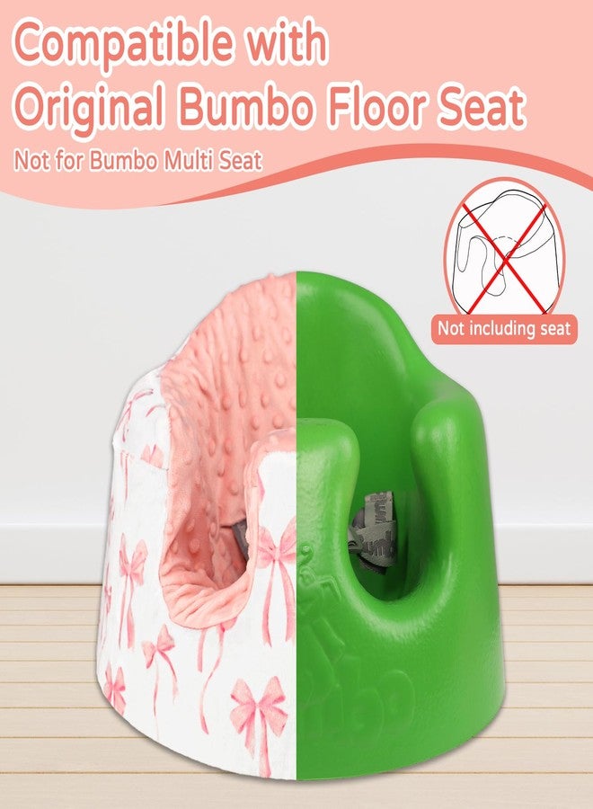DAYEEBALL Seat Cover Compatible with Bumbo Seat, Soft and Breathable Baby Floor Seat Cover for Baby Boy & Girl (Cover Only), Pink Bow - Image 4