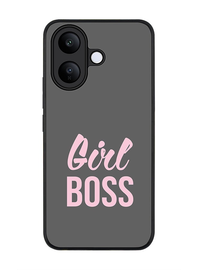 For vivo V60 Lite 5G / V60 Lite 4G Case,Slim fit Camera Protection, Shockproof Thin Phone cover  - Girl Boss (Grey)