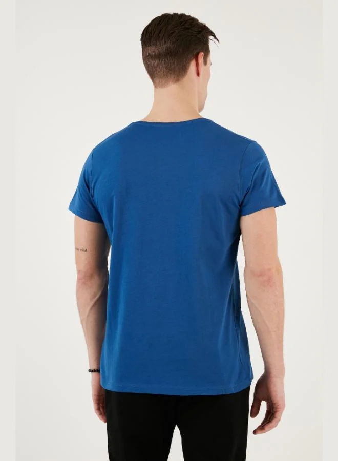 Buratti  Buratti Cotton Slim Fit Crew Neck Written T Shirt Men's T SHIRT 541ENJOY for Men | Best Price UAE