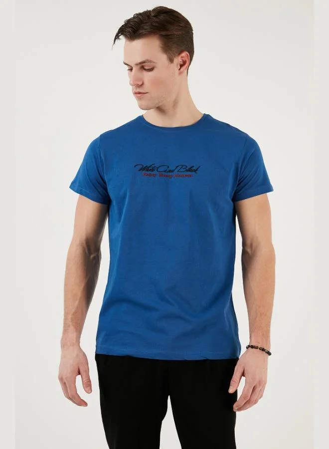 Buratti  Buratti Cotton Slim Fit Crew Neck Written T Shirt Men's T SHIRT 541ENJOY for Men | Best Price UAE