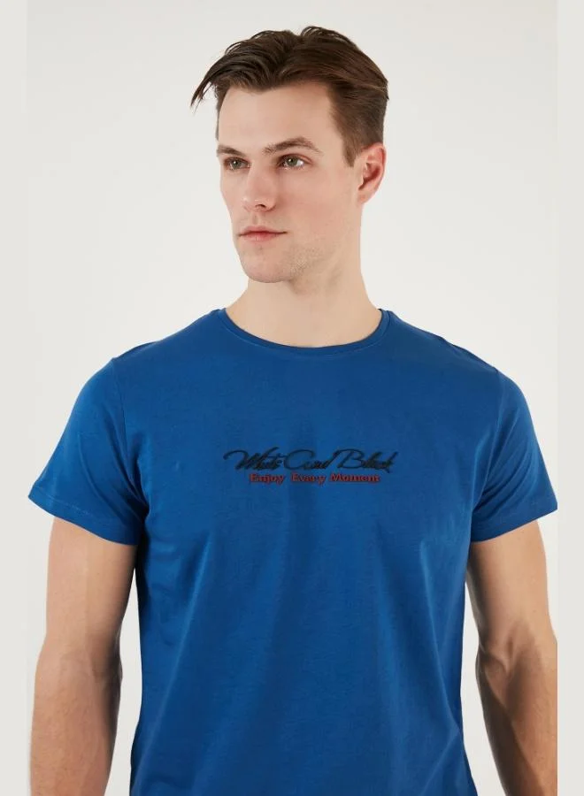 Buratti  Buratti Cotton Slim Fit Crew Neck Written T Shirt Men's T SHIRT 541ENJOY for Men | Best Price UAE