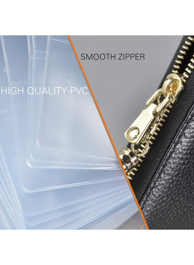 Womens Credit Card Holder Wallet Zip Leather Card Case RFID Blocking - Image 5