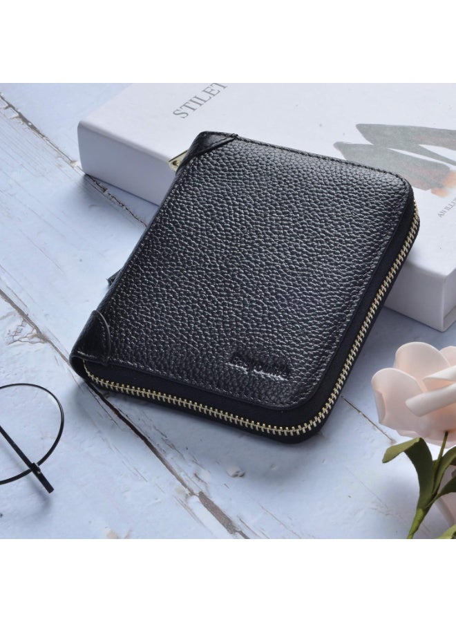Womens Credit Card Holder Wallet Zip Leather Card Case RFID Blocking - Image 2