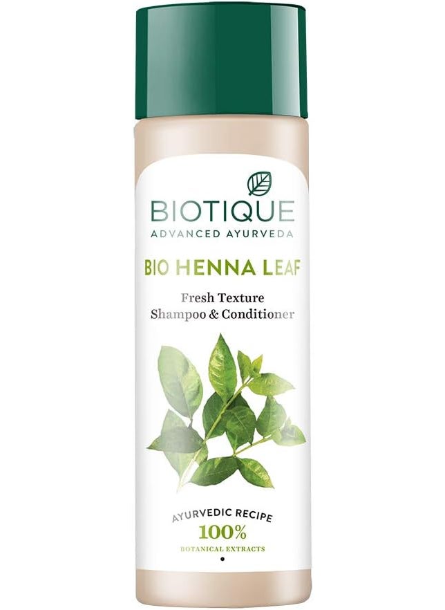 Biotique - Biotique Bio Henna Leaf Fresh Texture Shampoo & Conditioner 120ml /4.05 Oz. I Increase Gloss, Hydration, Shine I For Rich Dark Tones Hair - All Hair Types - Image 1