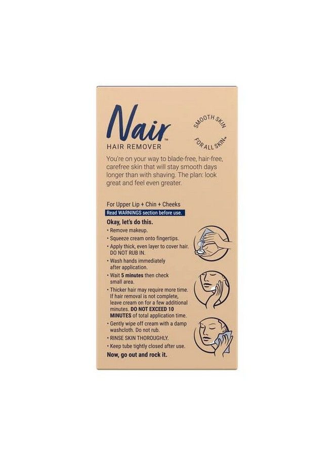 Nair Hair Removal Cream For Face With Special Moisturizers 2Ounce Bottles (Pack Of 4) - Image 3