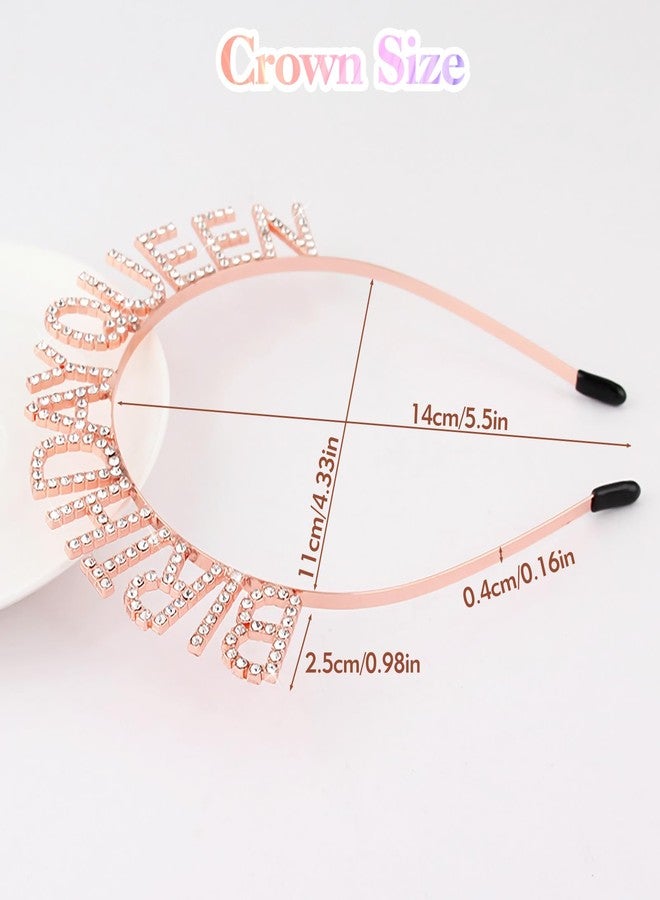 Lorzot Birthday Sash for Women, Glitter Rose Gold Birthday Girl Sash and Birthday Tiara for Women, Rhinestone Birthday Girl Crown, Princess Girl Women Birthday Party Decoration Accessories - Image 5