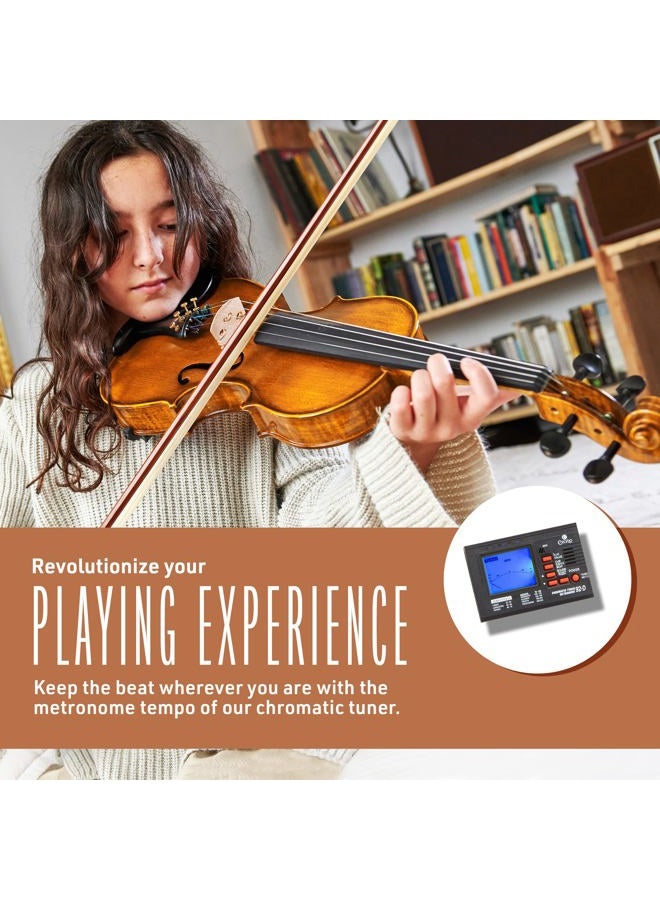Cecilio 4/4 Violin Set Full Size Fiddle Solidwood Ebony Fitted LEFT-HANDED Violin with D'Addario Prelude Strings | Complete Set with Hard Case, Bows, Tuner, Rosin & Shoulder Rest - Image 5