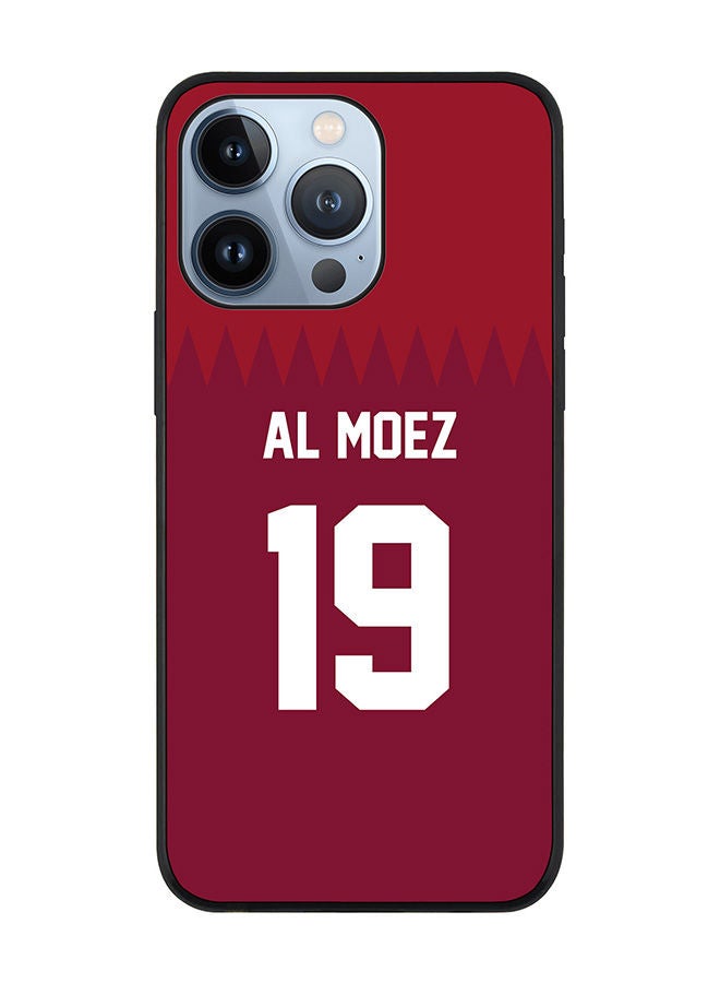 Stylizedd Rugged Black edge case for Apple iPhone 13 Pro Slim fit Soft Case Flexible Rubber Edges Anti Drop TPU Gel Thin Cover - Football Team - Qatar Player Name - Al Moez - Image 1