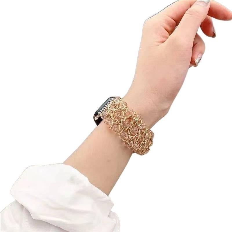 LL سوار ساعة ذكية سوار راتنج متوافق مع Apple Watch بملاءمة قابلة للتعديل وحزام بديل للاستخدام اليومي باللون وردي قابل للتعديل باللون الوردي - Image 3