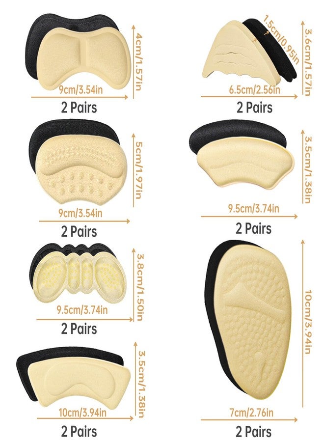 Kiqeres 14 Pairs Heel Grips Heel Pads - Premium Foam Shoe Inserts, Liner Heel Slip Pads, Enhance Loose Shoe Fit for Men Women and Stop Slipping, Rubbing, Foot Pain (Beige + Black) - Image 2