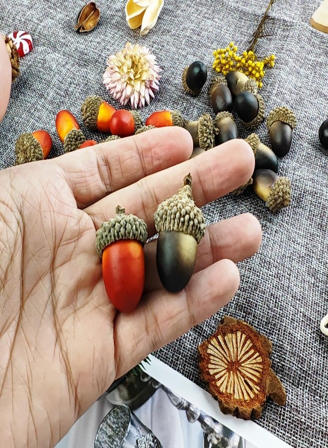 تيهود مجموعة تي هود من 160 قطعة من ثمار البلوط الاصطناعية، صغيرة الحجم، تحاكي ثمار البلوط الطبيعية، مع غطاء طبيعي، مثالية للأعمال اليدوية، وحفلات الزفاف، وتزيين المزهريات المنزلية. - Image 3