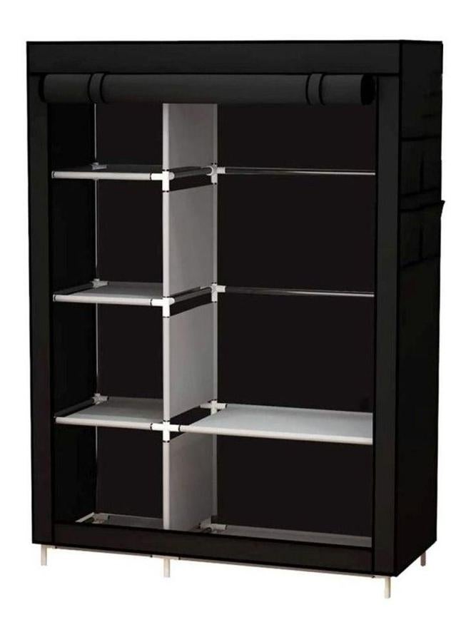 HOMESTAR Portable Wardrobe Clothes Storage Organizer Fabric For Clothing Black - Image 3