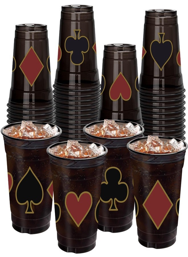 HYMENEX Casino Theme Cups 50 Pcs, Plastic Las Vegas Party Cup 12 oz for Casino Party Decorations Las Vegas Night Themed Holiday Party Game Supplies - Image 1