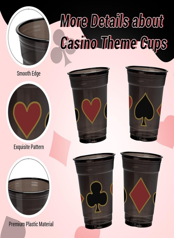 HYMENEX Casino Theme Cups 50 Pcs, Plastic Las Vegas Party Cup 12 oz for Casino Party Decorations Las Vegas Night Themed Holiday Party Game Supplies - Image 2