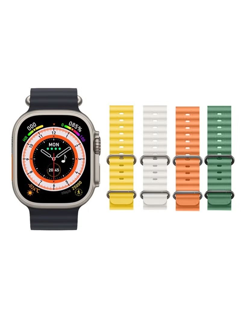 IAF BSNL Unisex HW8 Series 8 Ultra Max Smartwatch 49mm Health & Fitness Watch Black With 3 Straps In Assorted Colors