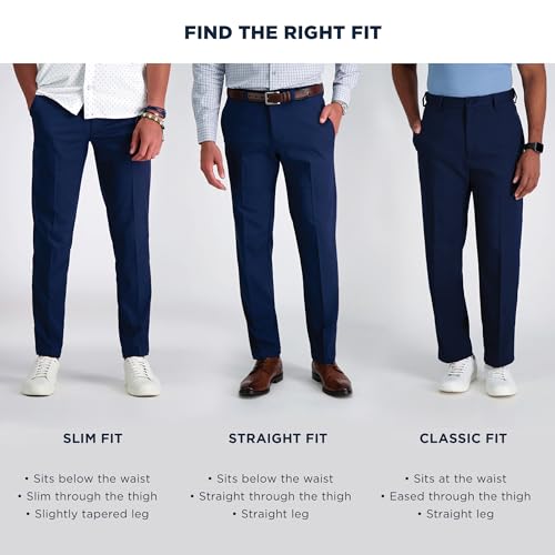 Haggar Men's Premium No Iron Khaki Classic Fit Pleat Front Casual Pant (Regular and Big & Tall Sizes), Black, 40W x 30L - Image 4