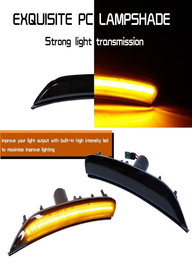 Tonsya For 2015 2016 2017 Chrysler 200 Front Bumper side Marker Light Amber Led Smoked Lens 68206449A 68206450A - Image 2