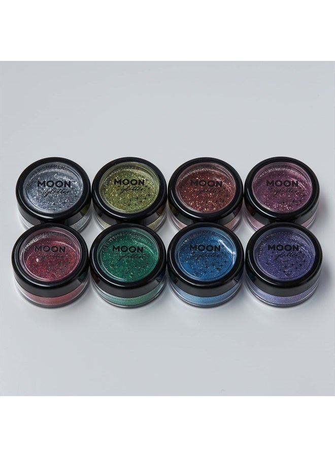 Moon Glitter هزازات اللمعان الرفيع من مون غليتر - 100% لمعان تجميلي للوجه والجسم والأظافر والشعر والشفتين - 0.17 أونصة - فضي - Image 3