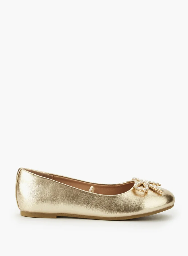 سيليست Girls Embellished Bow Ballerina Shoes