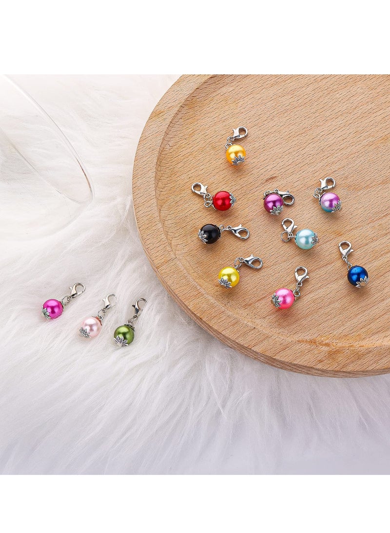 SYOSI 12Pcs Stitch Markers with Lobster Clasp, Beads Stitch Markers Knitting Accessories Knitting Crochet Tools for DIY Handmade Bracelet, Necklace, Zipper Tab  - Image 5
