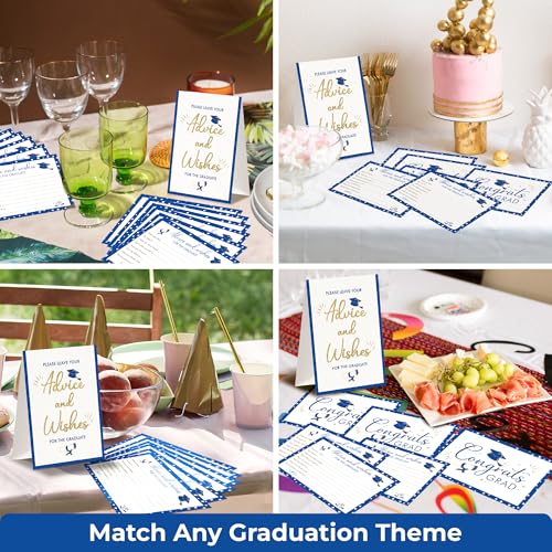 STOFINITY Graduation Advice Cards 2026-50 Pcs Well Wishes And Advice For The Graduate, Blue And Gold Graduation Decorations 2026, High School Grad Party Favors Supplies, College Grad Game Activities - Image 5