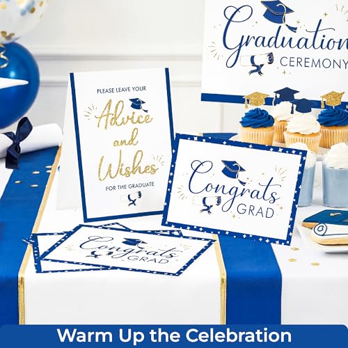 STOFINITY Graduation Advice Cards 2026-50 Pcs Well Wishes And Advice For The Graduate, Blue And Gold Graduation Decorations 2026, High School Grad Party Favors Supplies, College Grad Game Activities - Image 3