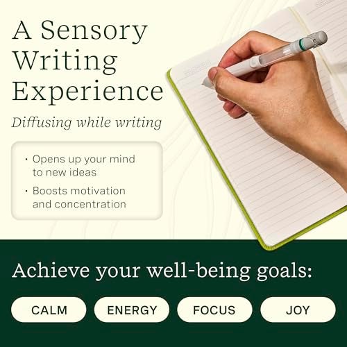 LifeLines موزع العطر بقلم Lifelines، رائحة التوابل - قلم حبر جاف أسود بقطر 1 مم مع خلطات زيت أساسي معطر - موزع للعلاج بالروائح وغمر حسي لنشر العطر أثناء الكتابة - Image 3