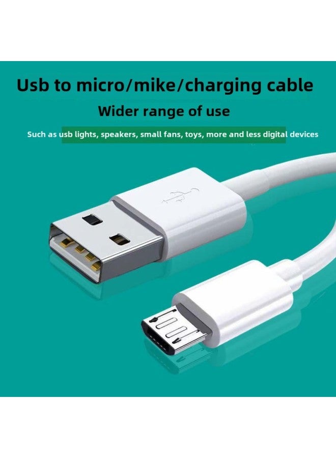 كابل شحن USB إلى مايك مايكرو سلك طاقة سماعة بلوتوث كابل شحن لعبة مصدر الأجهزة الرقمية الشركة المصنعة - اللون: 30 سم أسود ميكروفون نحاسي قياسي وطني ثنائي النواة  - Image 3