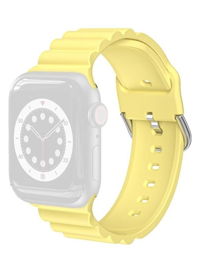 NIBEMINENT Watch Strap For Apple Series 7 45mm/6 & SE 5 4 44mm/3 2 1 42mm Yellow - Image 1