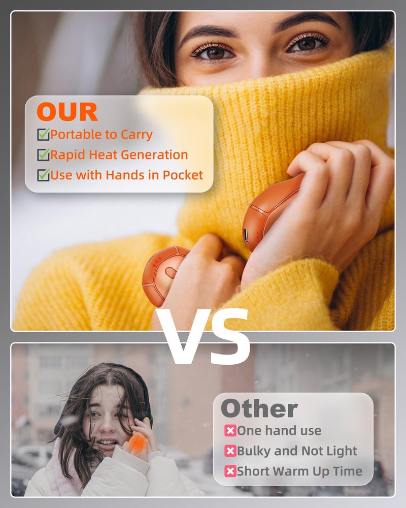 Shirble Hand Warmers Rechargeable  Electric Hand Warmers 2 Pack With Smart Chips Long Safe Heat  Portable Pocket Heater Gifts For Christmas Golf Camping Hunting  Stocking Stuffers - Image 5
