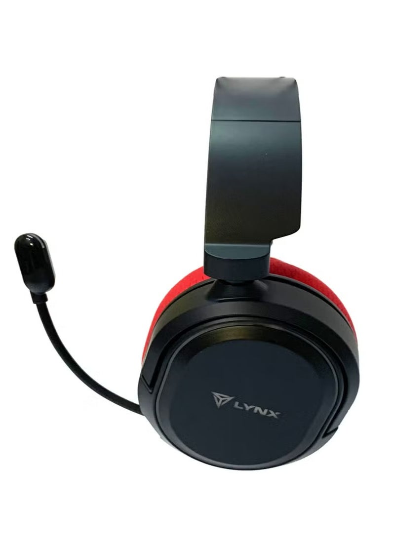 lynx S77 Wireless RGB Gaming Headset With Retractable Microphone - 30 Hours Battery Life - Lossless 2.4GHz Compatible with PS4 / PS5 / PC / XBOX / Mobile / Nintendo Switch  - Image 3