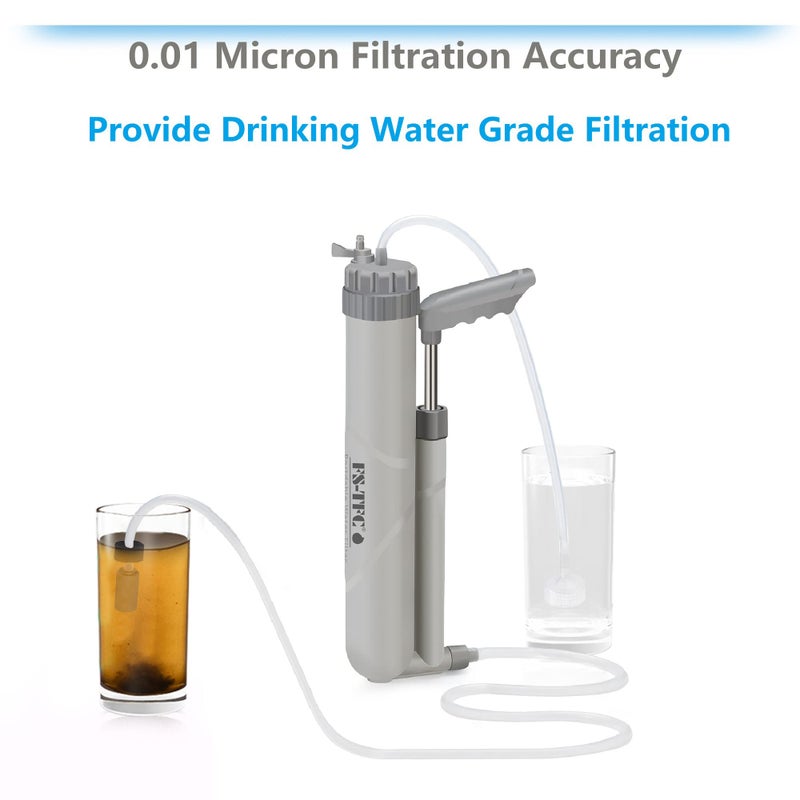 FS-TFC Water Purifier Survival Gear 4-Stage Portable Water Filter 1.5L/Min Fast Flow for Personal or Small Group Hiking, Camping, Travel, and Emergency Preparedness - Image 3