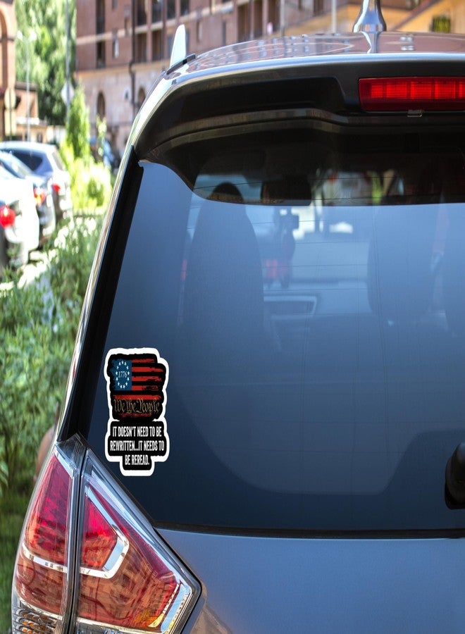 eDesign 2-Pack We The People American Flag Vinyl Sticker Decal - 4 Inches - United States Patriotic Car Decals for Truck SUV Van Window Bumper Wall Laptop Tablet Waterbottle and Any Smooth Surface - Image 3