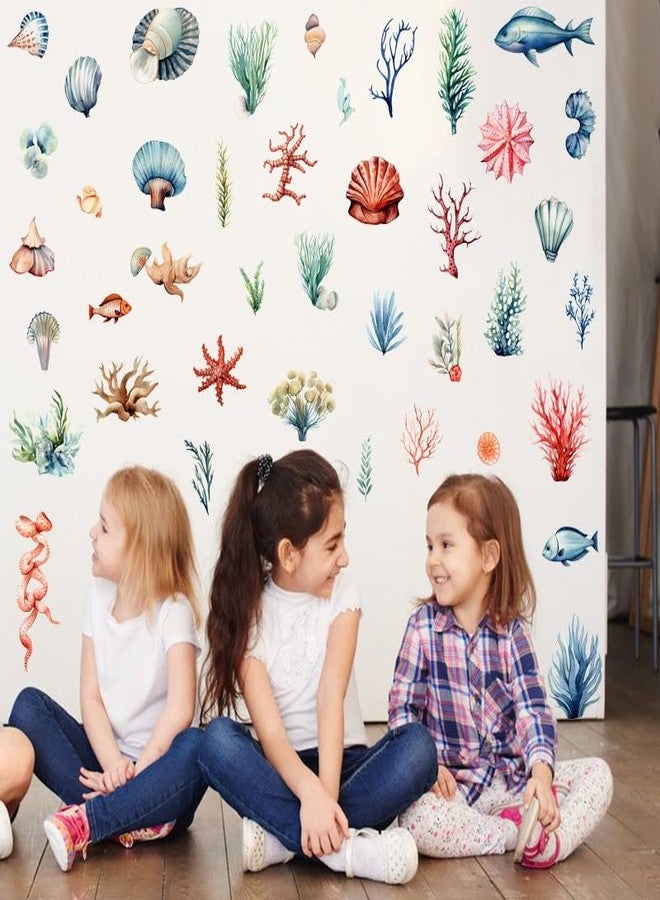 WOYINIS Watercolor Ocean Plants Wall Stickers Under The Sea Seaweed Wall Decal DIY Nautical Wall Decor Art for Kids Bedroom Bathroom Classroom Baby Nursery - Image 5