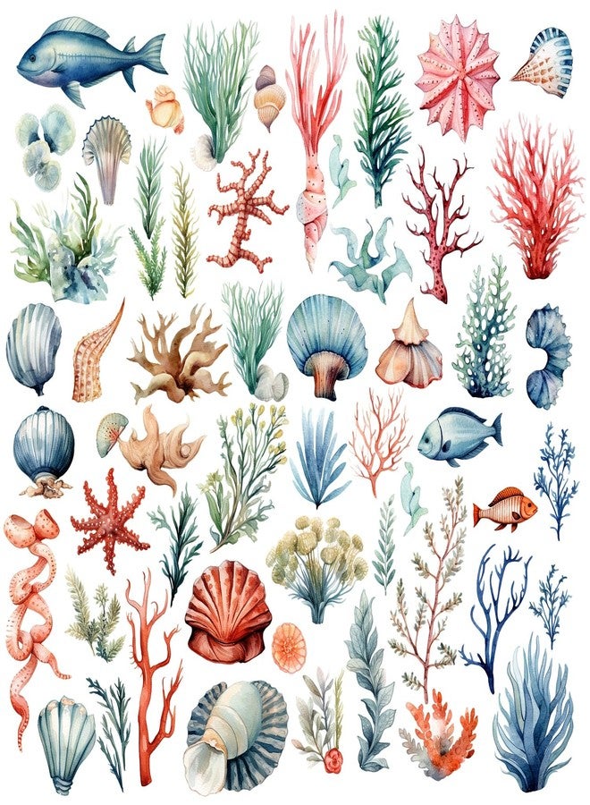 WOYINIS Watercolor Ocean Plants Wall Stickers Under The Sea Seaweed Wall Decal DIY Nautical Wall Decor Art for Kids Bedroom Bathroom Classroom Baby Nursery - Image 3